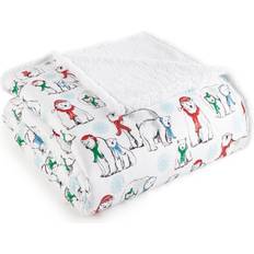 Blankets Micro Flannel King To Sherpa Blankets White