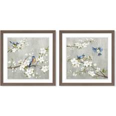 Gris Arts encadrés Dkd Home Decor 63 x 3 x 63 cm Shabby Chic Set of 2 Art encadré