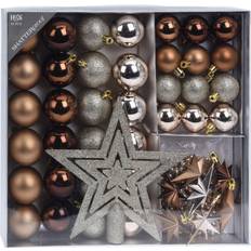 Hout Kerstboomversieringen Ambiance Set of 44 Kunststof Kerstboomversiering Bruin Tinten