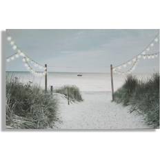 Graham & Brown Shore Stroll LED White/Green Wall Decor 90x60cm
