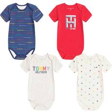 Tommy Hilfiger 1-3M Children's Clothing Tommy Hilfiger Baby's Bodysuit Set 4-pack - Blue/Scarlet/Vanilla