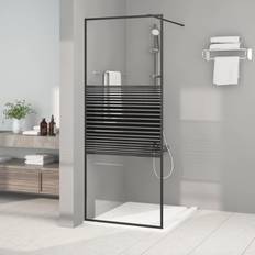 Docce vidaXL Parete Doccia Walk In Nera 80x195 cm In Vetro Trasparente ESG