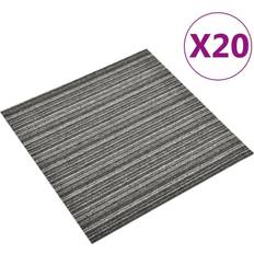 Textilplattor vidaXL Carpet Floor Tiles 20 pcs 5 mÂ² 50x50 cm Striped Anthracite