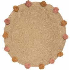 Atmosphera Tapis Jute Lurex + Pompons D 78 cm