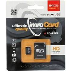 Micro 64gb Imro Micro SD Kaart 64 GB Geheugenkaart Met Adapter 100MB/s Zwart