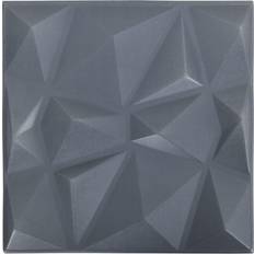 Matériaux en Feuille vidaXL 12x 3D Wall Panels Diamond Grey Self-adhesive DIY Decor Wallpaper Cover