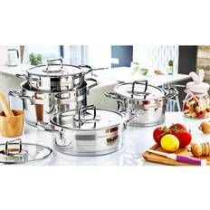 Evimsaray Safir Series 8-piece Set Cookware Set with lid