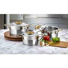 Oro Set di pentole Evimsaray Luna Series 6-piece Mini Cookware Set di pentole con coperchio