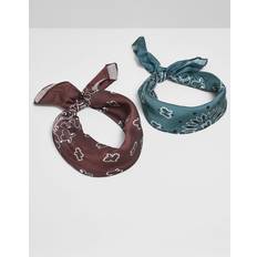 Urban Classics Satin Bandana 2-Pack cherry/teal