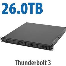 Festplatten 26.0TB (1x2.0TB NVMe 3x8.0TB HDD) Flex 1U4 4-Bay Rackmount Thunderbolt Storage, Docking & PCIe Exp