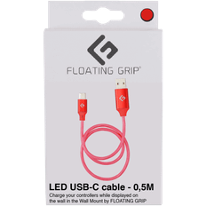 LED USB-C kabel - Rød - 0.5