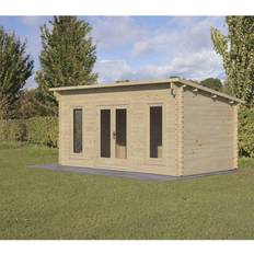 Outbuildings Forest Garden Elmley 5.0m Log Cabin Double Glazed 24kg No (Building Area )