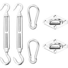 Argent Auvents vidaXL Kit De Montage De Voile D'Ombrage 6 Pcs Acier Inox