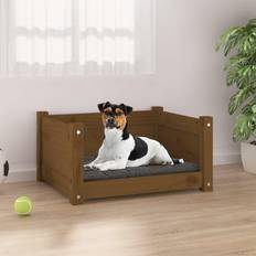 vidaXL Cuccia Per Cani Ambra 55.5x45.5x28 cm Legno Massello Di Pino - Marrone