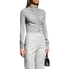 Veronica Beard Theresa Knit Ruched Turtleneck HEATHER