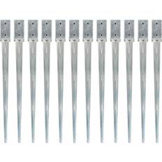 vidaXL Ground Spikes Silver Galvanised n/a
