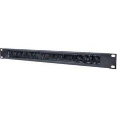 Intellinet 19" Cable Entry Panel, 1U, with Brush Insert, Black rack kabel indgangspanel med børste 1U