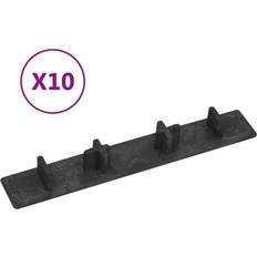 vidaXL Embouts de terrasse 10 pcs Noir Plastique