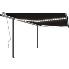 Grigio Tendalini da Giardino vidaXL Tenda Da Sole Retrattile Manuale con LED 4x3,5 m Antracite