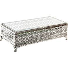 Silbrig Schmuckablagen Dkd Home Decor Jewelry box Crystal Metal (25,5 x 12,5 x 7,5 cm)