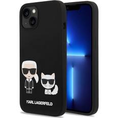 Karl Lagerfeld iPhone 14 Skal Liquid Silicone & Choupette MagSafe Svart