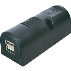 Stikdåse 12 udtag CarPro USB udtag 12-24v/5v 5000 ma (2 x 2500 ma)