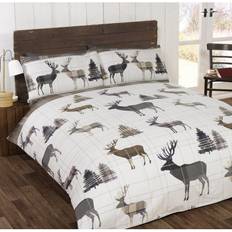 MCU Soft Flannelette Stag Double Duvet Cover Grey, Natural (200x200cm)