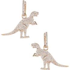 Jewelry Eye Candy LA Women's Luxe Goldtone & Crystal T Rex Dinosaur Earrings neutral