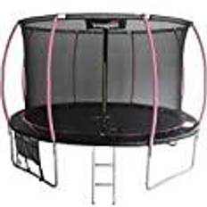 Trampolines Lean Sport Max 12 fot studsmatta svart-rosa