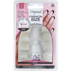 False Nails Depend Fashion Size 100-Pack Square - Läpinäkyvä