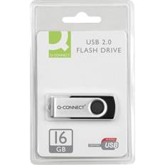 Q-CONNECT Silver/Black USB 2.0 Swivel 16Gb Flash Drive KF41513