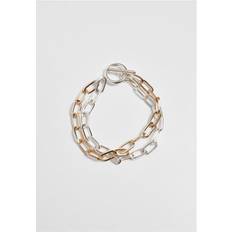 Urban Classics Unisex armband tvåfärgad lager armband, färg guld/silver, L/XL