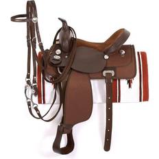 Saddles & Accessories Tough-1 Trail Saddle5 Piece Package 19inch - Brown