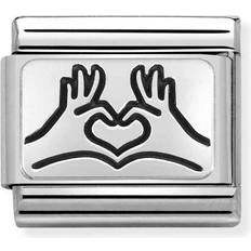 Rhodium Plated Charms & Pendants Nomination Classic Heart Hands Charm
