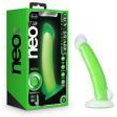 Blush Novelties Dildos Sex Toys Blush Novelties Neo Elite Glow in the Dark Omnia 7 Inch Silicone Dual Density Dildo Neon Green in stock