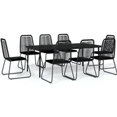 Black Patio Dining Sets vidaXL 3099100 Patio Dining Set