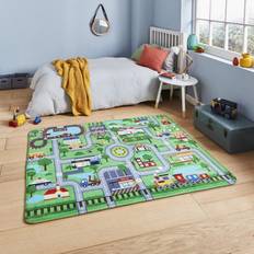 Polyester Rugs Kid's Room Think Rugs 120x160cm Inspire G4563 Road Map Bright Fun Children Mats