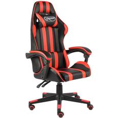 vidaXL Silla Gaming De Cuero Sintético Negro Y Rojo