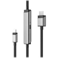 Alogic Ultra USB-C HDMI-kabel, extern skärm, 100 W strömförsörjning, premiumkvalitet, nylonflätad metallhölje, kompatibel Windows, Mac