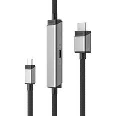 Alogic Ultra USB-C HDMI-kabel, extern skärm, 100 W strömförsörjning, premiumkvalitet, nylonflätad metallhölje, kompatibel Mac