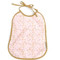 Giftfria Dregellappar Smallstuff Large Bib Pink with Butterflies