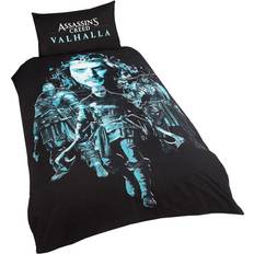 Pussilakanasetit Double, Black/Blue Assassins Creed Valhalla Duvet Cover Blue, Black