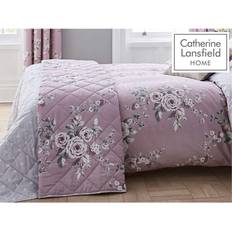 Lila Sängöverkast Catherine Lansfield Canterbury Bedspread Sängöverkast Vit, Grå, Lila