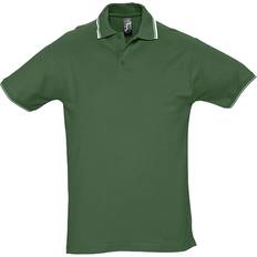 Sol's Mens Practice Tipped Pique Short Sleeve Polo Shirt - Grey/Dark Blue