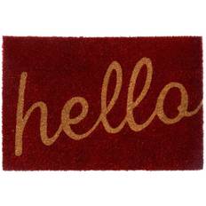 Red Entrance Mats Premier Housewares Hello Doormat, PVC Backed Red