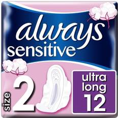 Intimate Hygiene & Menstrual Protections Always Sensitive Long Ultra Size 2 Sanitary Towels Wings 10-pack