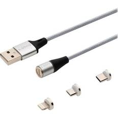 Savio CL-156 Opladnings/datakabelsæt Lightning, USB-C han aftagelig magnetisk - 2