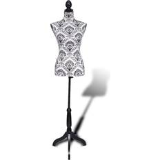 vidaXL Etalagepop Torso Vrouw Zwart Wit