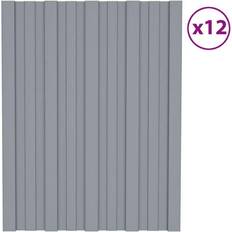 Plata Barandillas vidaXL Panel Para Tejado Acero Galvanizado Plata 12 Unidades 60x45 cm