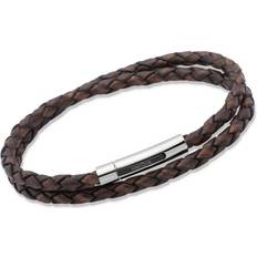 Unique Stainless Steel 21cm Leather Bracelet B171ADB-21CM